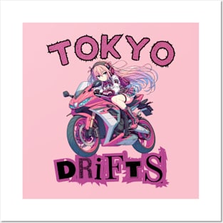 Tokyo Anime girl drifting Posters and Art